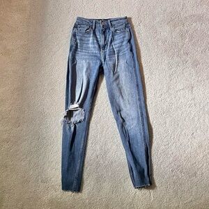 Hollister ultra high rise ripped mom jeans
